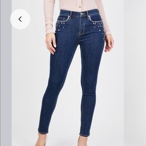 Juicy Couture Mid Rise Embellished Skinny Jean